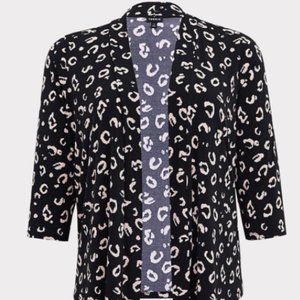 Torrid Black Leopard Stretch Cardigan 1x 14-16